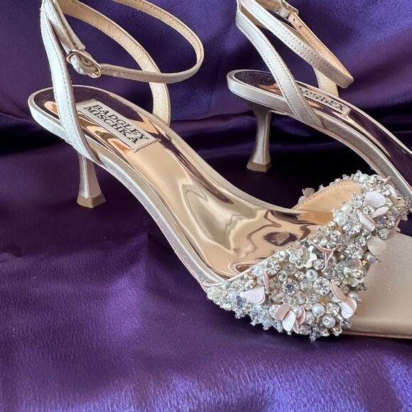 Badgley Mischka Party Telissa Kitten High Heel Sandal Size 6 Wedding Prom Dance - Picture 7 of 12